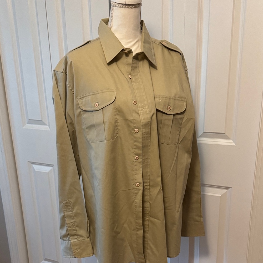 Classic Tan Casual Button-Down Shirt